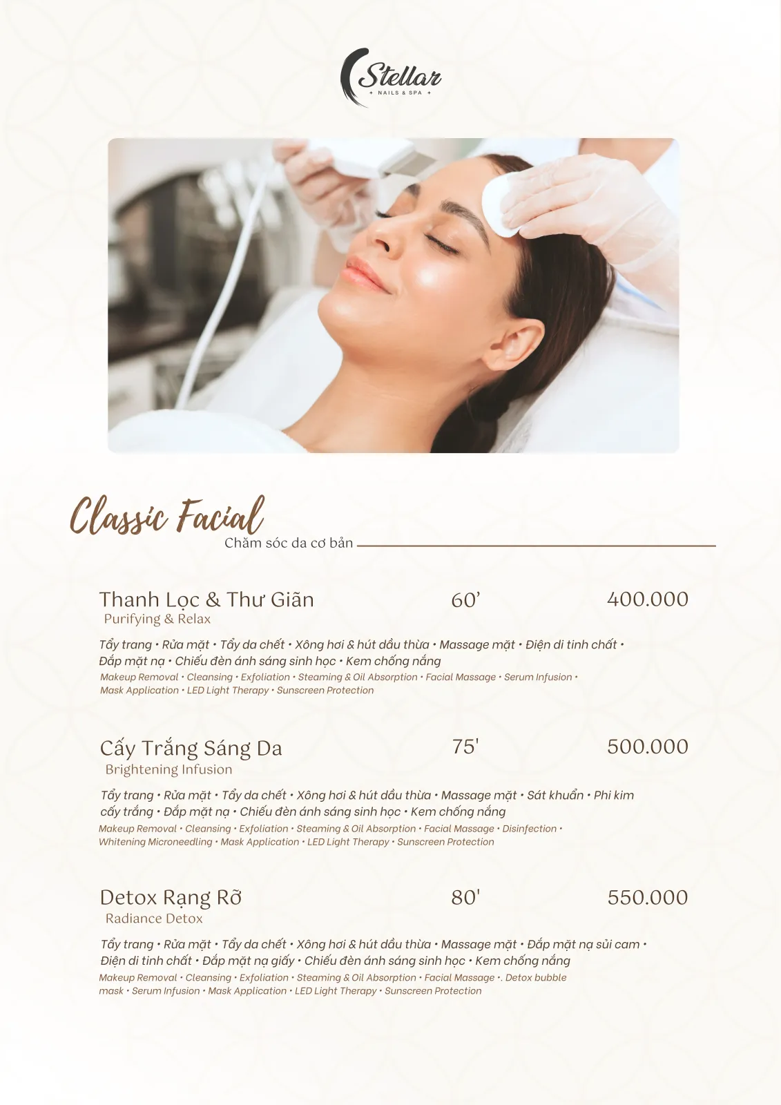 Customized facial and skin care treatments